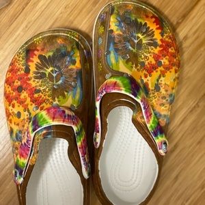 Tie-dye crocs